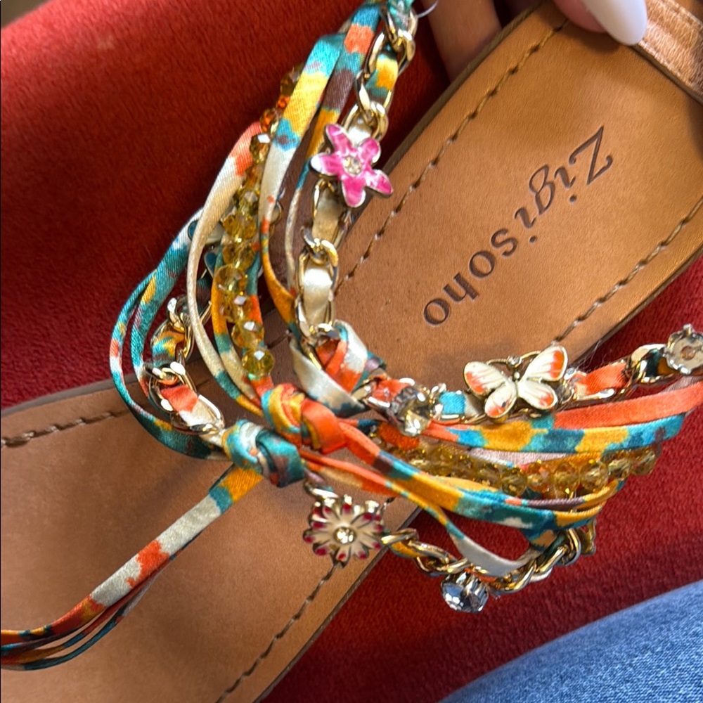 Zigi Soho Colorful Beaded Sandals - Picture 2 of 2